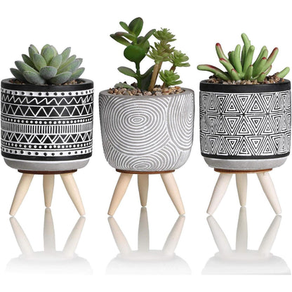 Künstliche Sukkulenten Pflanzen 3er Set 16.5cm Böhmen Stil