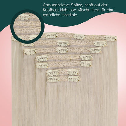 Blond Echthaar Clip-in Extensions – 45cm, 120g, #1000