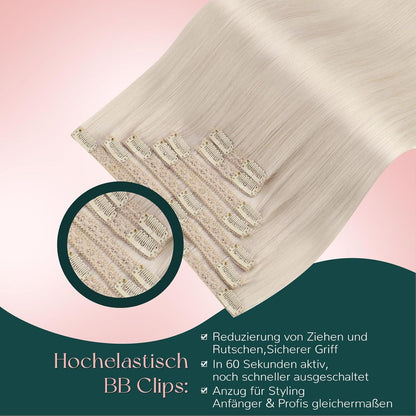 Blond Echthaar Clip-in Extensions – Remy Menschenhaar 40cm