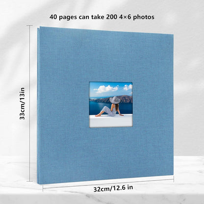 Selbstklebendes Fotoalbum Leinen Hochzeit Geschenk 40 Weiße