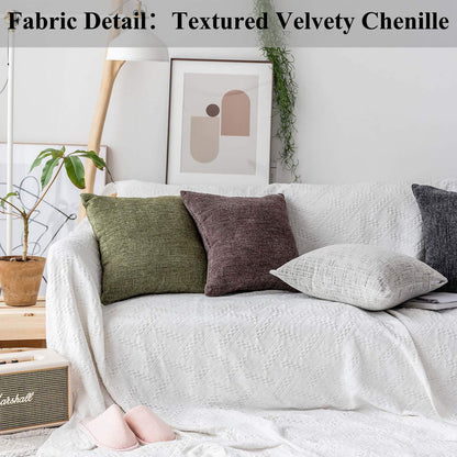 Weiche Chenille Kissenbezüge 66x66 cm - 2er Set