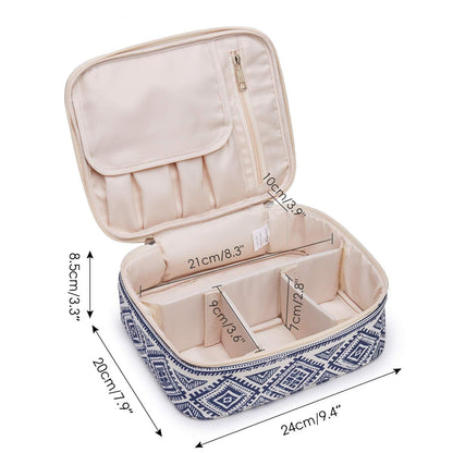Große Reise Kosmetiktasche Make-up Organizer Damen Mädchen Waterproof Blau
