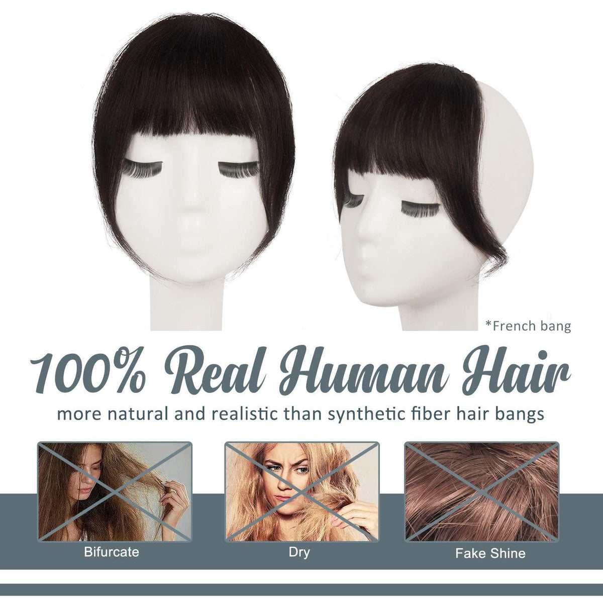 Dunkelbrauner Clip-in-Pony aus Echthaar - Frizzfrei