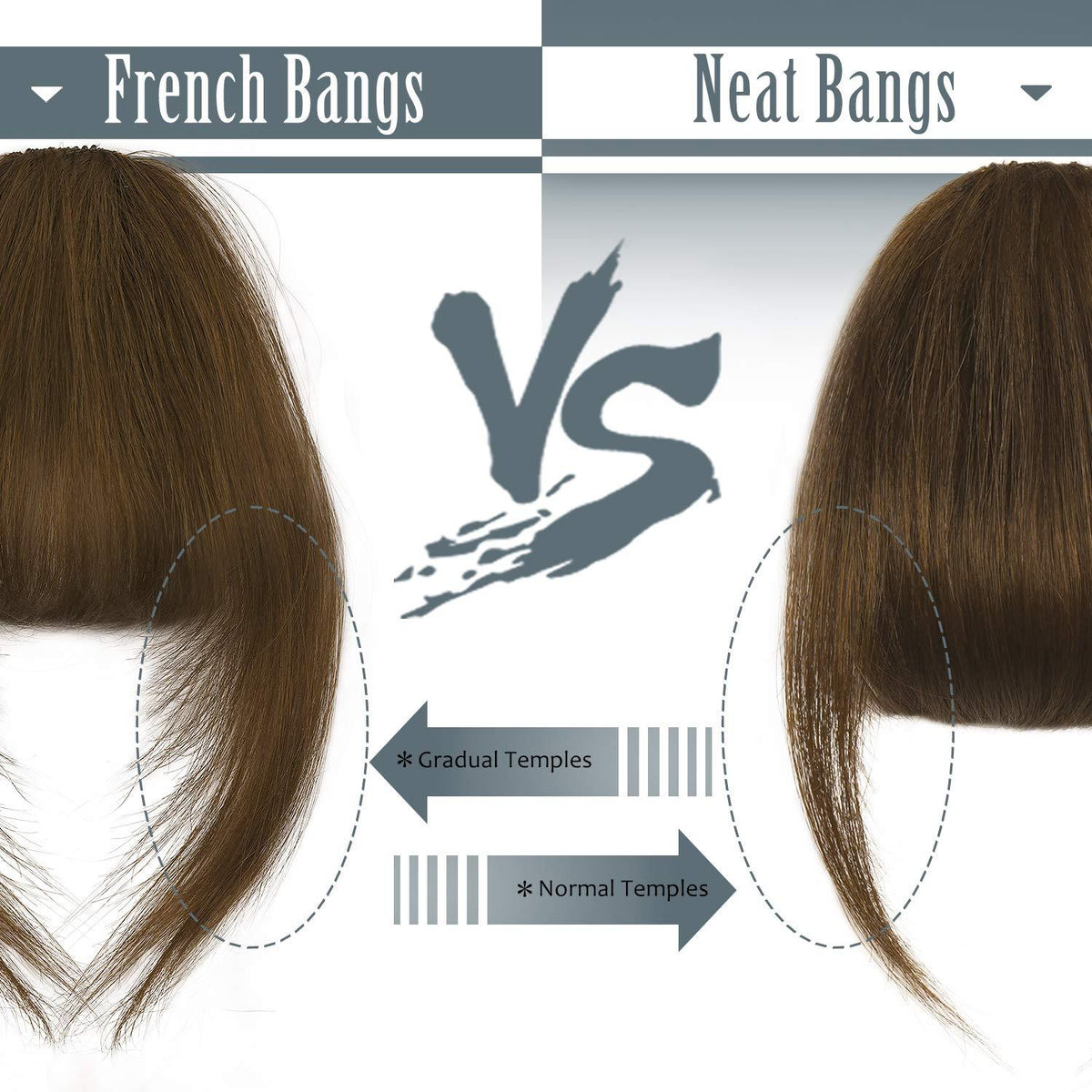 BARSDAR Clip in Echthaar Bangs Dunkelbraun Frisuren Haarteil