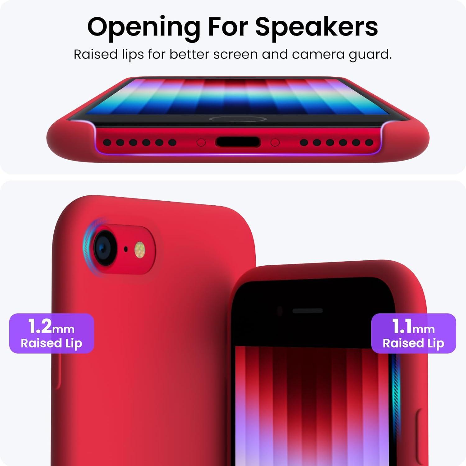 iPhone SE 3 Silikon Case 2022 Ultra Dünn Rot 5G 7 8 SE 2022 Hülle Schutz 4,7 Zoll