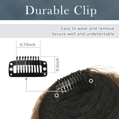 BARSDAR Echthaar Clip in Pony Hellblond Fringe Extensions