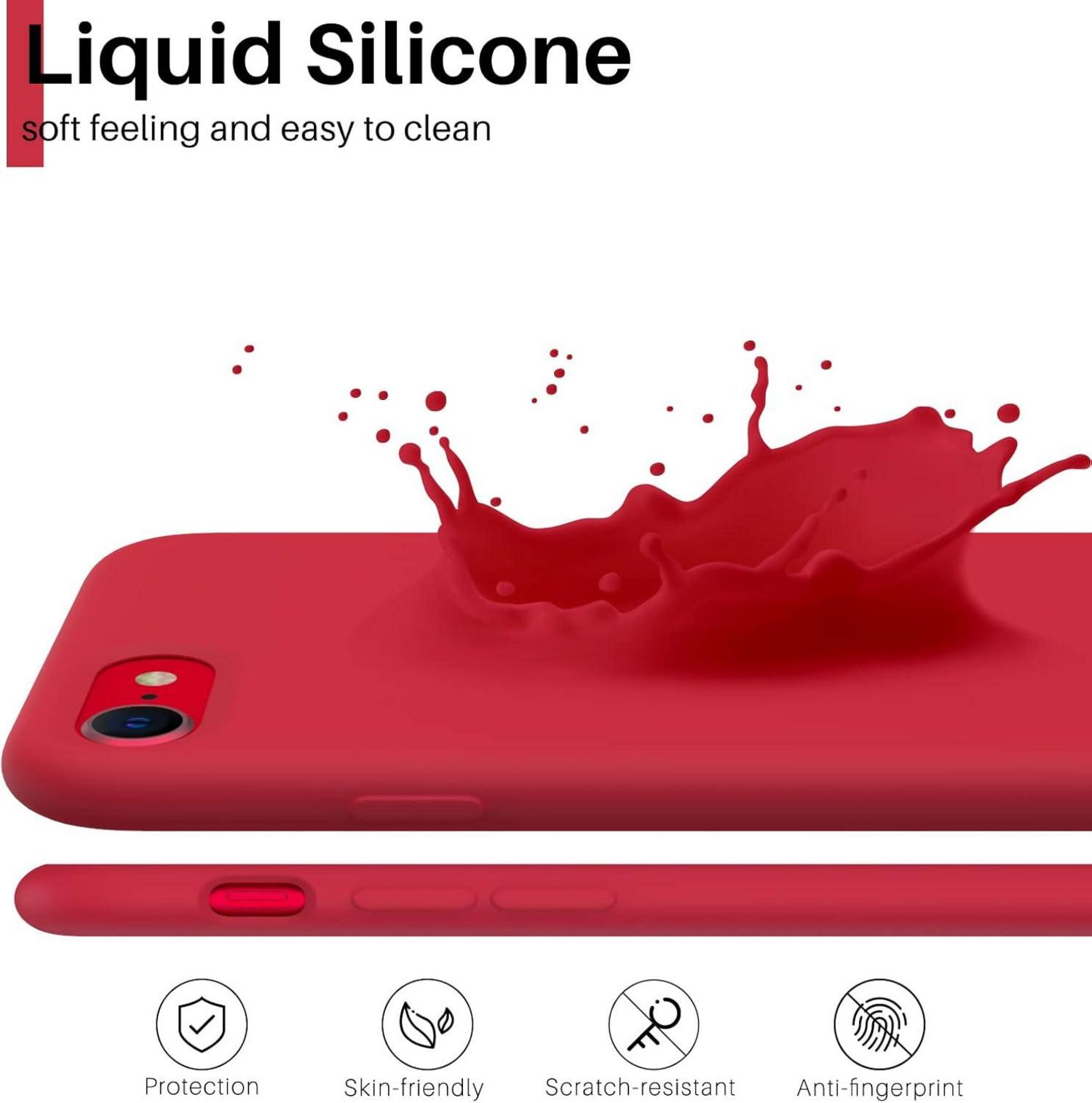 iPhone SE 3 Silikon Case 2022 5G Voller Schutz in Rot
