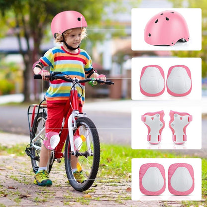 Kinder Schutzausrüstung Set 7-in-1 Helm & Protektoren Rosa