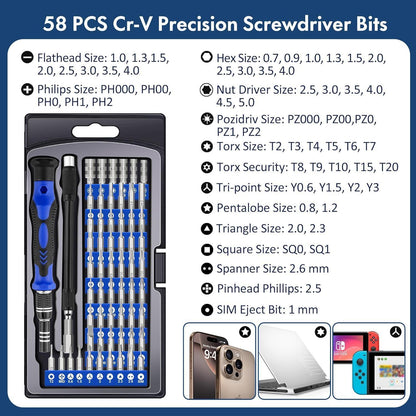 XOOL 62 in 1 Feinmechaniker Schraubendreher Set für Computer