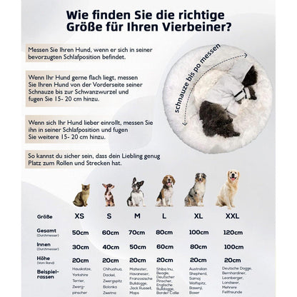 Flauschiges Hundebett Donut – Hellgrau, 110x110cm