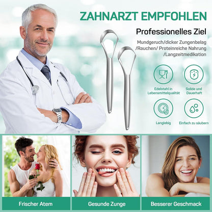 Zungenreiniger aus Edelstahl für frischen Atem – Mundhygiene (2