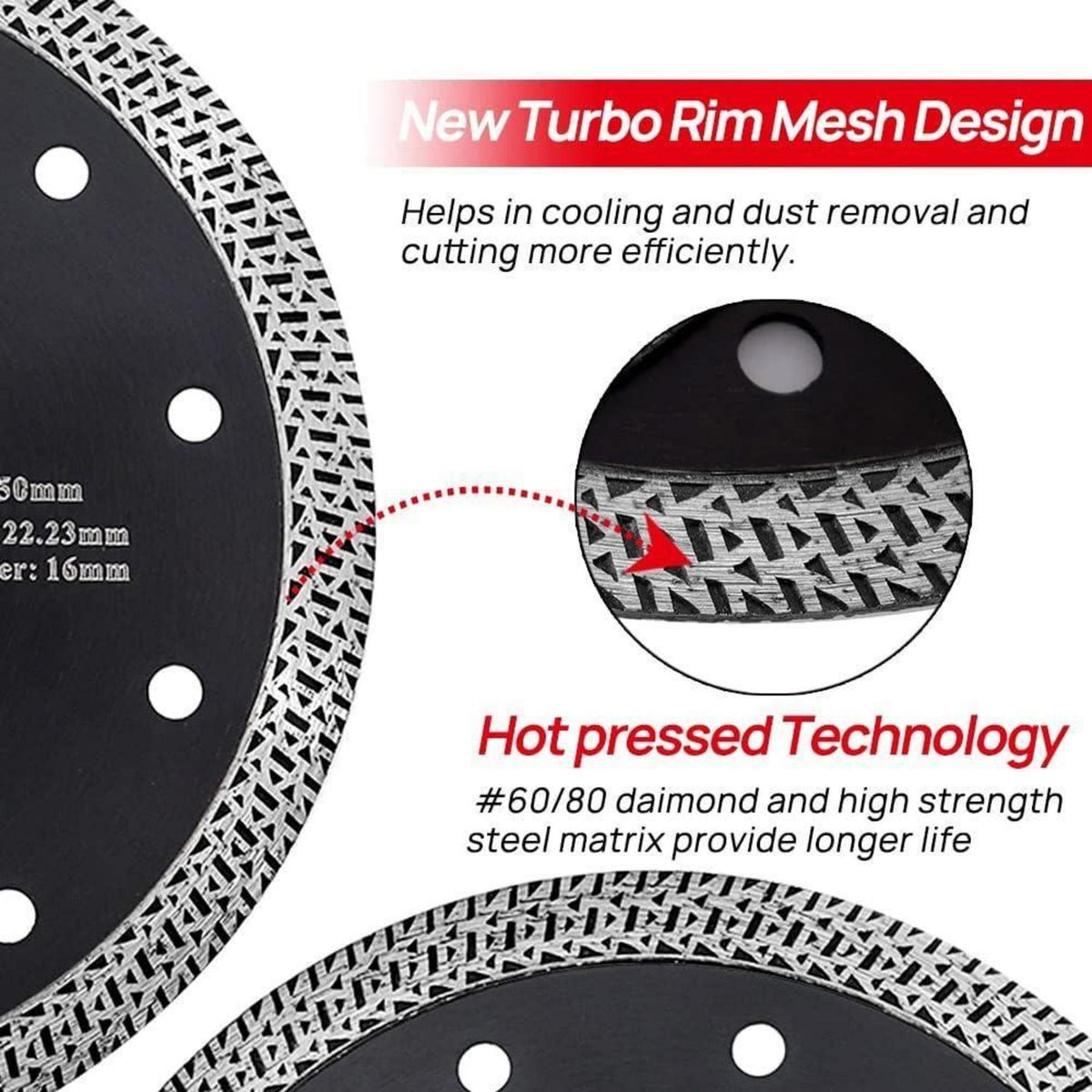Diamant Trennscheiben 230mm Mesh Turbo für Fliesen & Stein