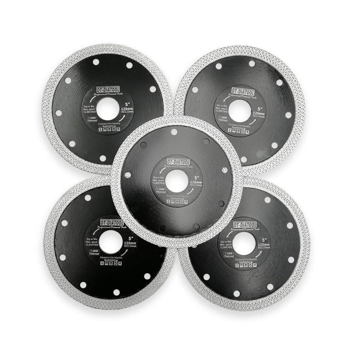 Diamant Trennscheibe 5er Set 125mm X Mesh Turbo für Fliesen & Stein