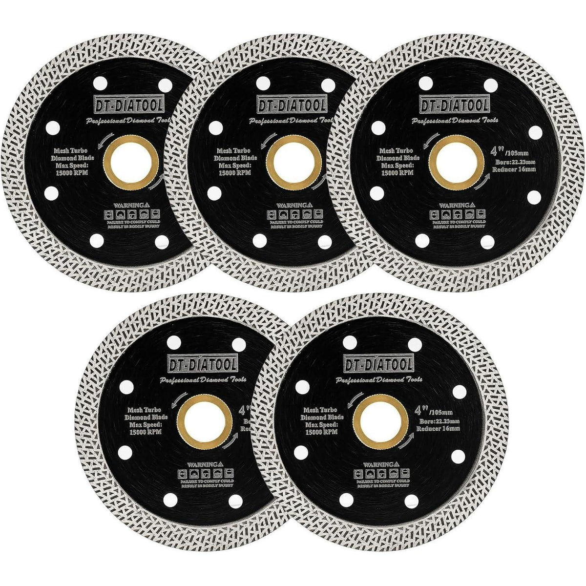 Diamant Trennscheiben 5er Set 105mm Mesh Turbo für Fliesen Marmor