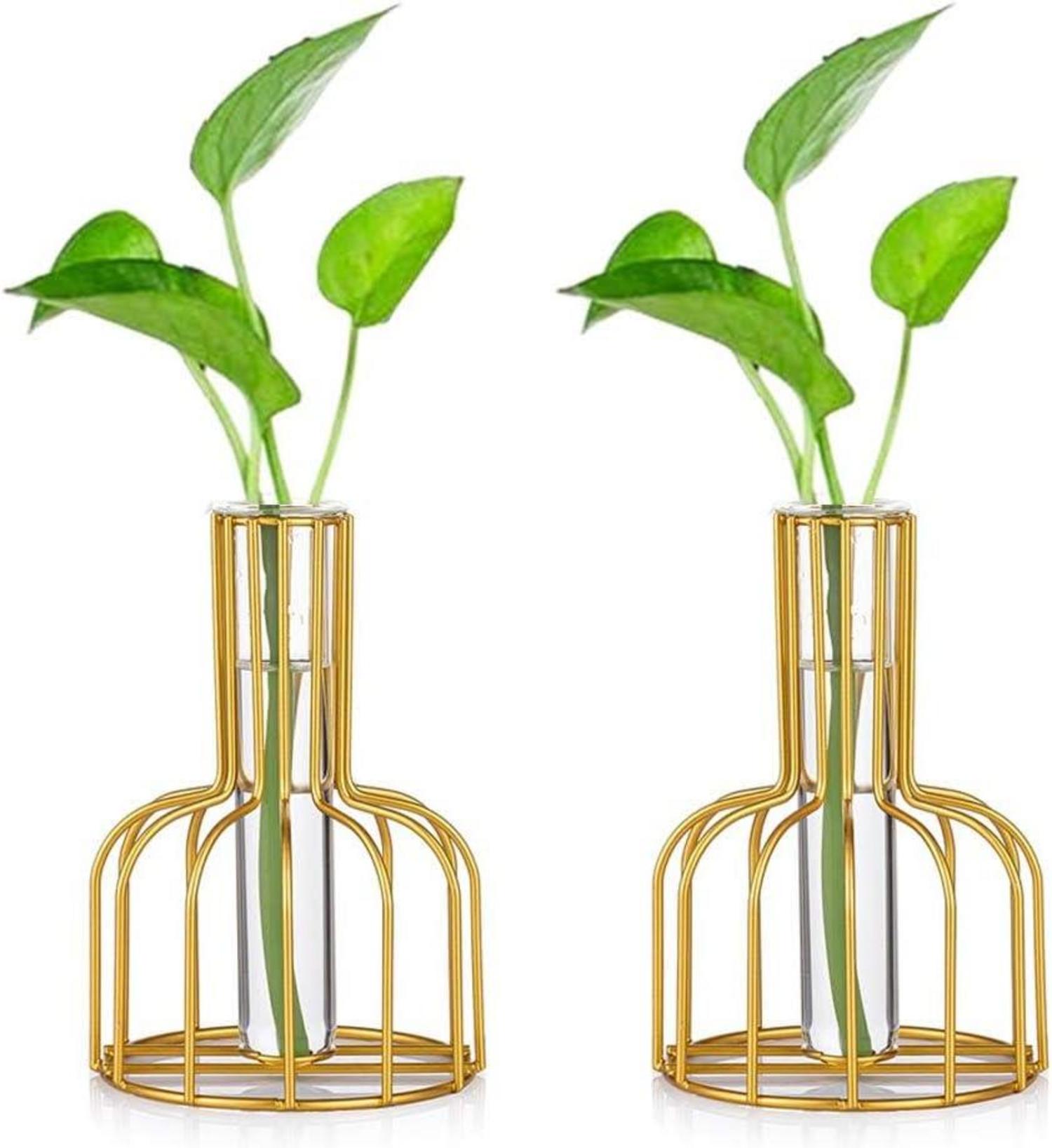 Mini Glasvasen Set Gold Blumenvase Reagenzglas Hochzeit Wohnzimmer