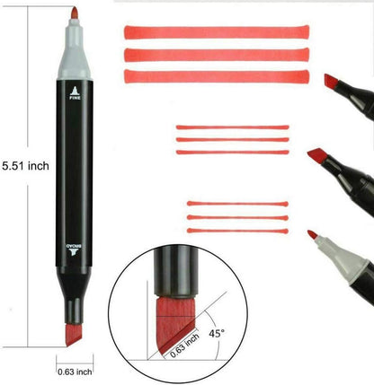 HanQix Farben Marker Stifte Grafitti Twin Tip Textmarker Set 40/60 Farben