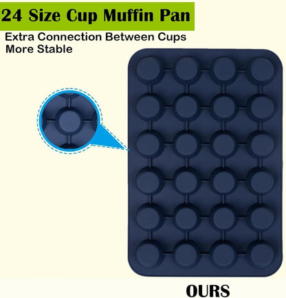 Silikon Muffinform 24 Muffins Antihaft Backblech Cupcakes Grau