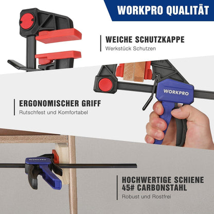 WORKPRO Einhandzwingen Set 305mm Spannweite 2 Stück