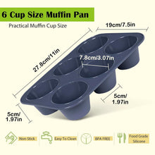 Muffinform Silikon für 6 Muffins Antihaft Backblech Cupcakes