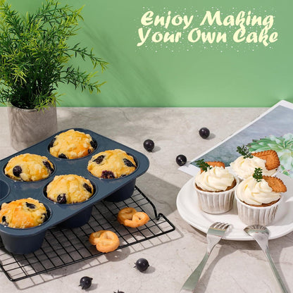 Große Muffinform aus Silikon für 6 Muffins Antihaft Backform