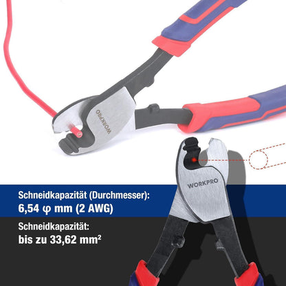 WORKPRO Kabelschere 210mm für Aluminium und Kupfer Kabel