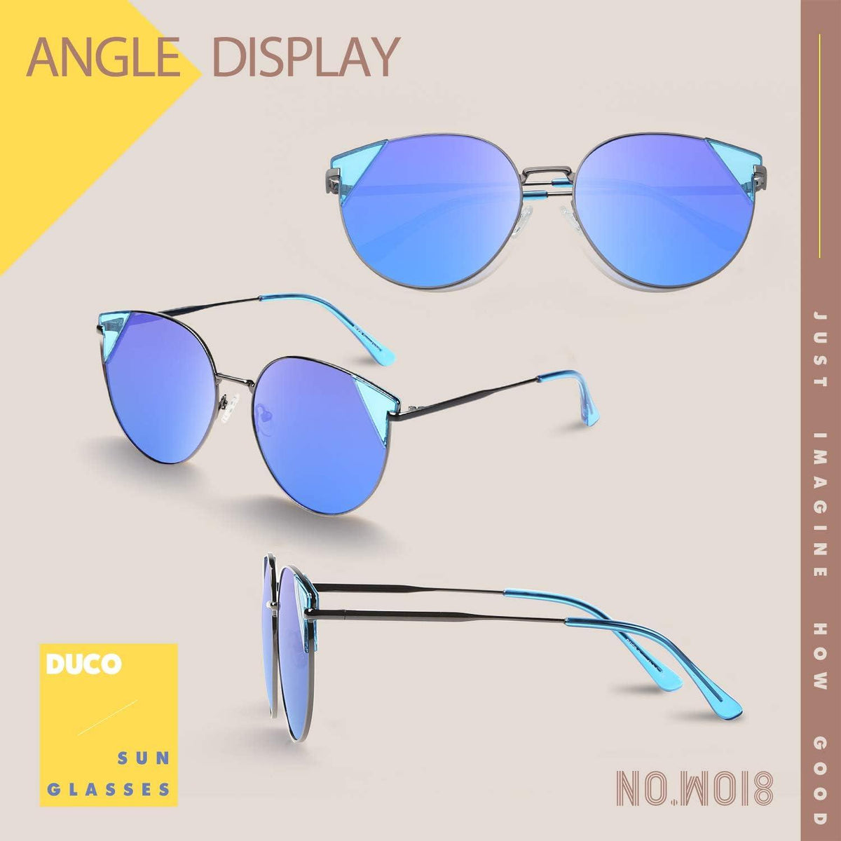 Damen Vintage Polarisierte Katzenauge Metall Sonnenbrille