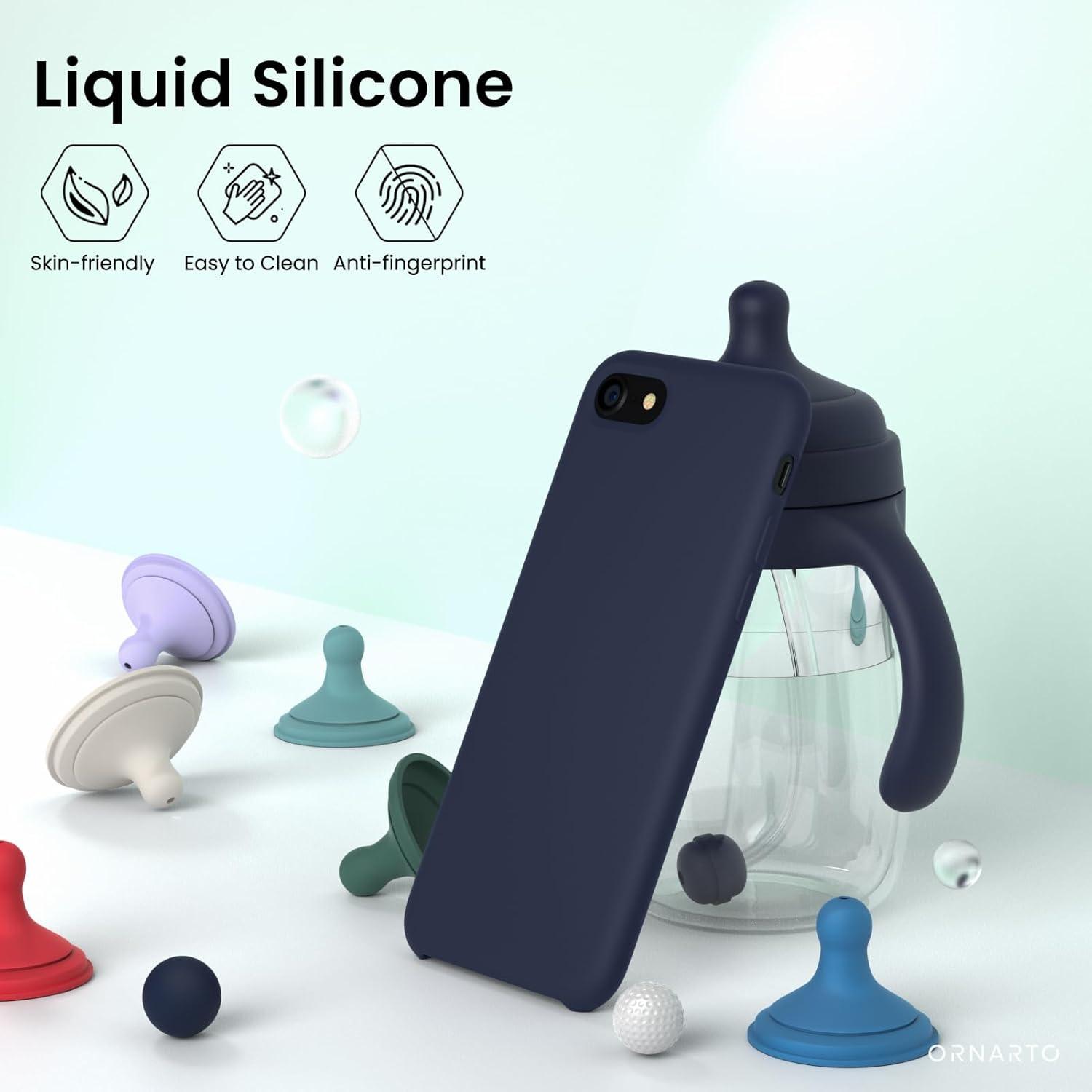 iPhone SE 3 Silikon Case 2022 Ultra Dünn Flüssig Mitternachtsblau