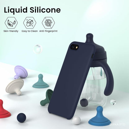 iPhone SE 3 Silikon Case 2022 Ultra Dünn Flüssig Mitternachtsblau