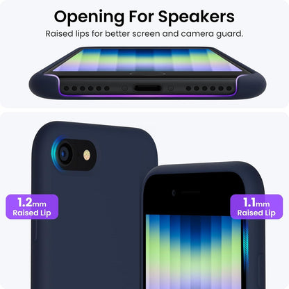 ORNARTO iPhone SE 3 Silikon Case 2022 Hülle 5G 7/8 SE(2022)/SE(2020) Blau