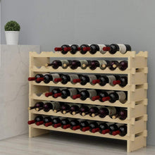 Weinregal Flaschenständer Holzregal 6 Ebenen 60 Flaschen
