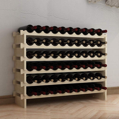 Weinregal Flaschenständer Holzregal 6 Ebenen 60 Flaschen