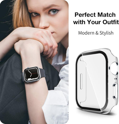 2er Pack Apple Watch 44mm Schutzhülle und Displayschutzfolie - 9H