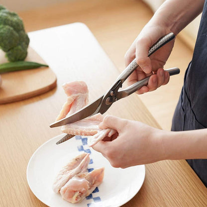 Geflügelschere Edelstahl Hähnchen Fisch Fleisch Knochen scharf Silber