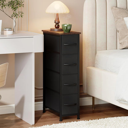 Somdot Kommode mit 4 Schubladen – Rustikales Braun
