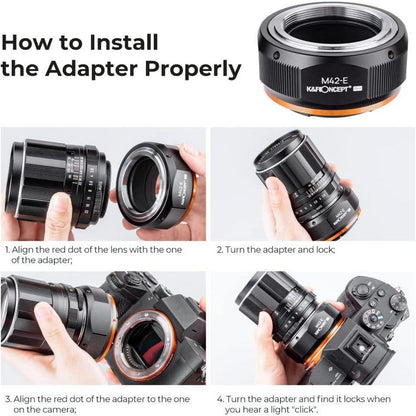 K&F Concept M42-NEX Objektivadapter für Sony NEX Kameras