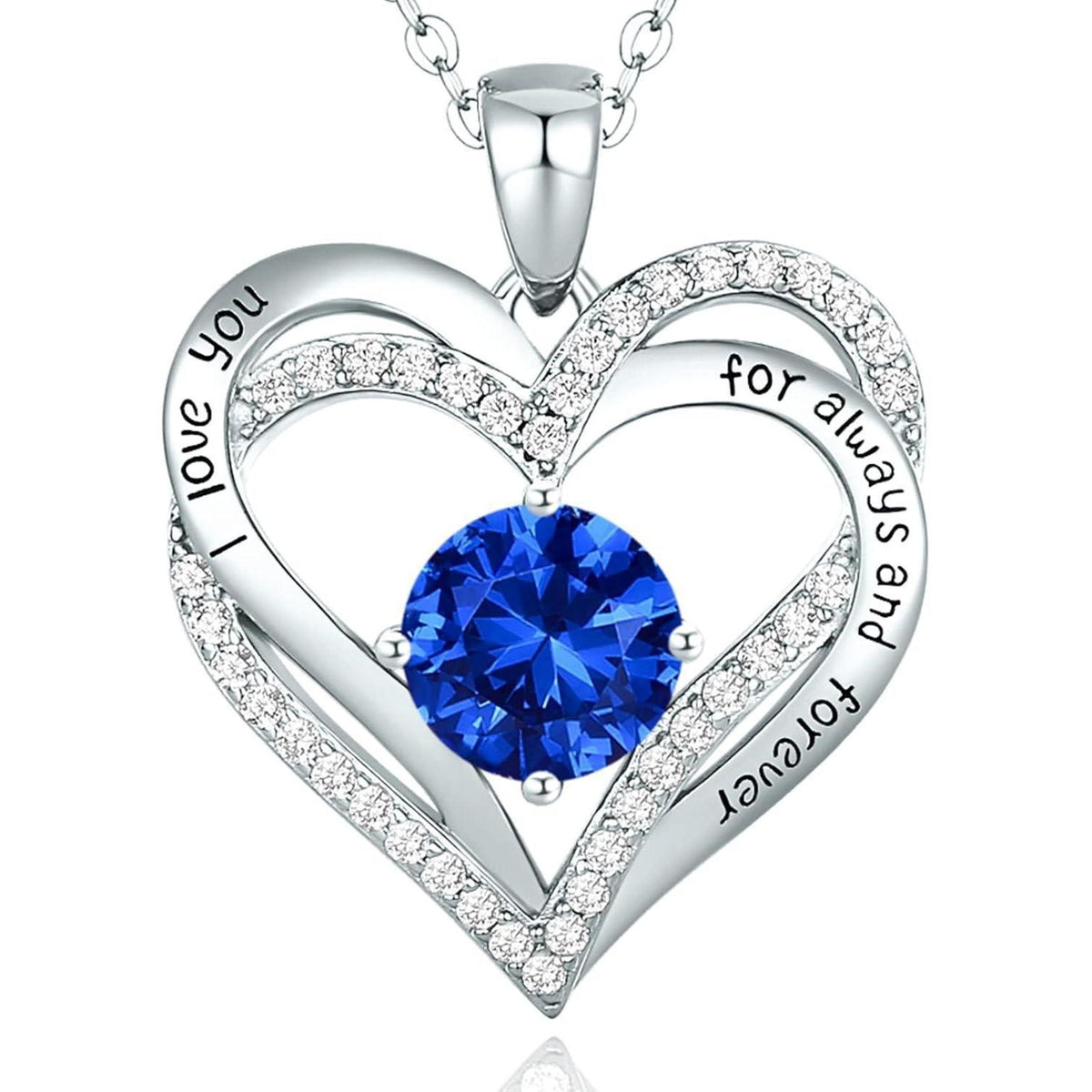 Herz Halskette 925 Sterling Silber Rosegold mit Zirkonia und Geburtsstein