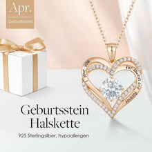 CDE 925 Sterling Silber Herz Geburtsstein Anhänger Halskette