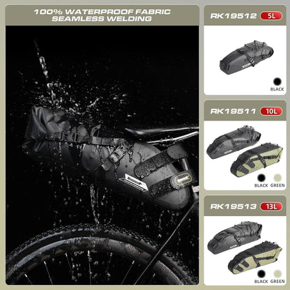 Wasserdichte Fahrrad Satteltasche 5L Schwarz für Outdoor-Touren