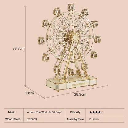 Rolife 3D Puzzle Riesenrad Spieldose Modellbausatz mit Musik