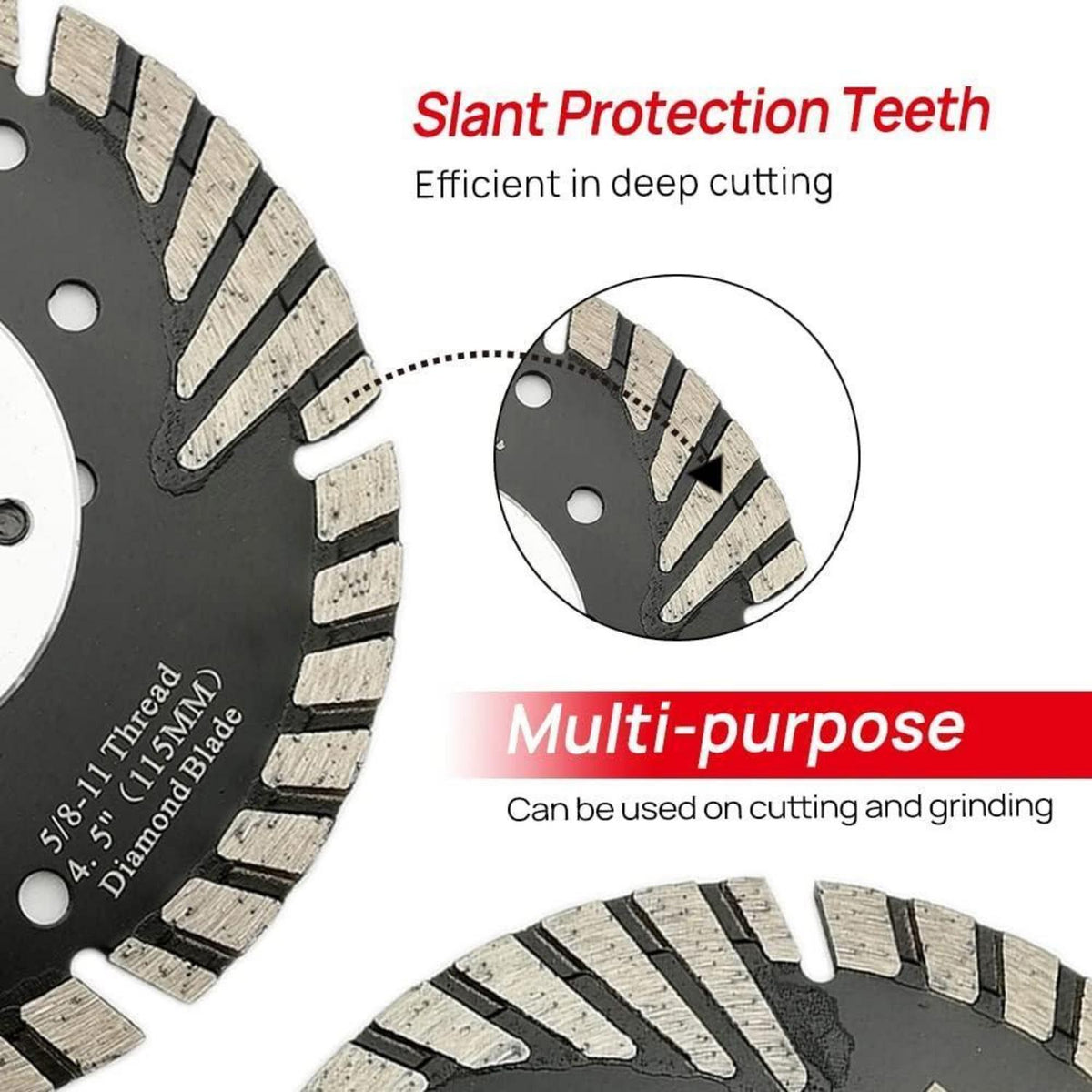 Diamant Trennscheiben 5er Set 115mm M14 Turbo für Beton Granit