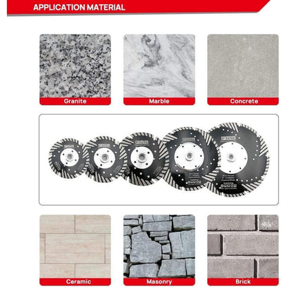 Diamant Trennscheiben 5er Set 105mm M14 Turbo für Beton Granit Marmor