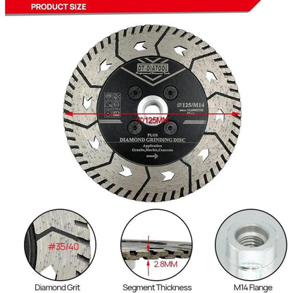 Diamant Trennscheiben 2er Set 125mm M14 für Stein Beton