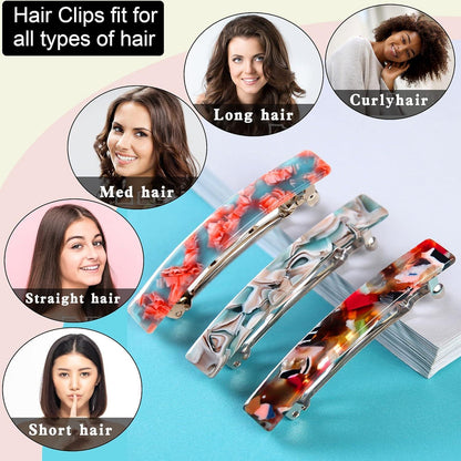 3x Schildpatt Haarspangen Set für Damen – Elegant & Starker Halt