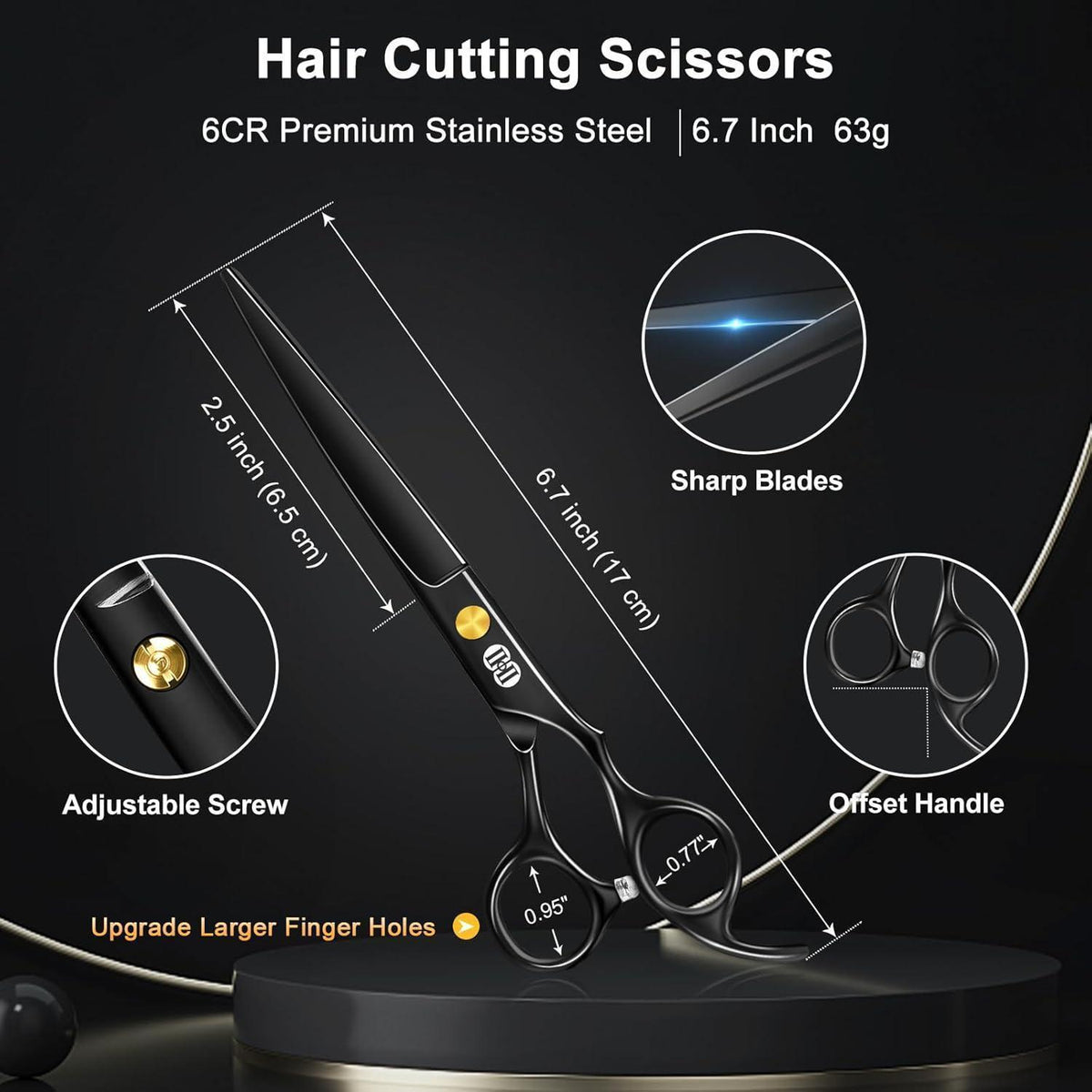 Profi Haarschneideschere Set 6,7 Zoll mit Effilierschere
