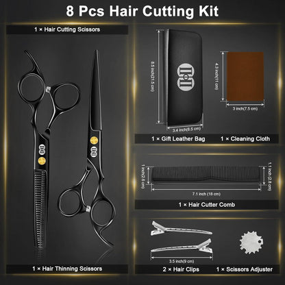 Profi Haarschneideschere Set 6,7 Zoll mit Effilierschere