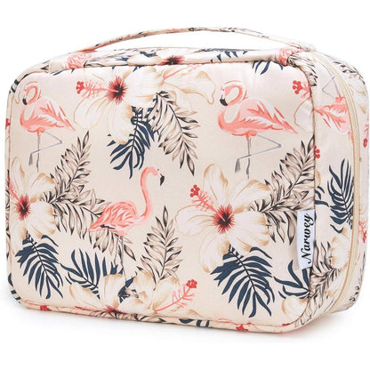 Kulturtasche zum Aufhängen mit Haken, Beige Flamingo