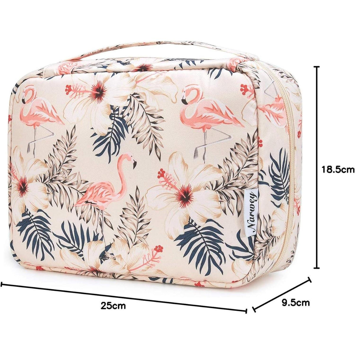 Kulturtasche zum Aufhängen mit Haken, Beige Flamingo