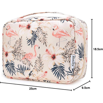 Kulturtasche zum Aufhängen mit Haken, Beige Flamingo