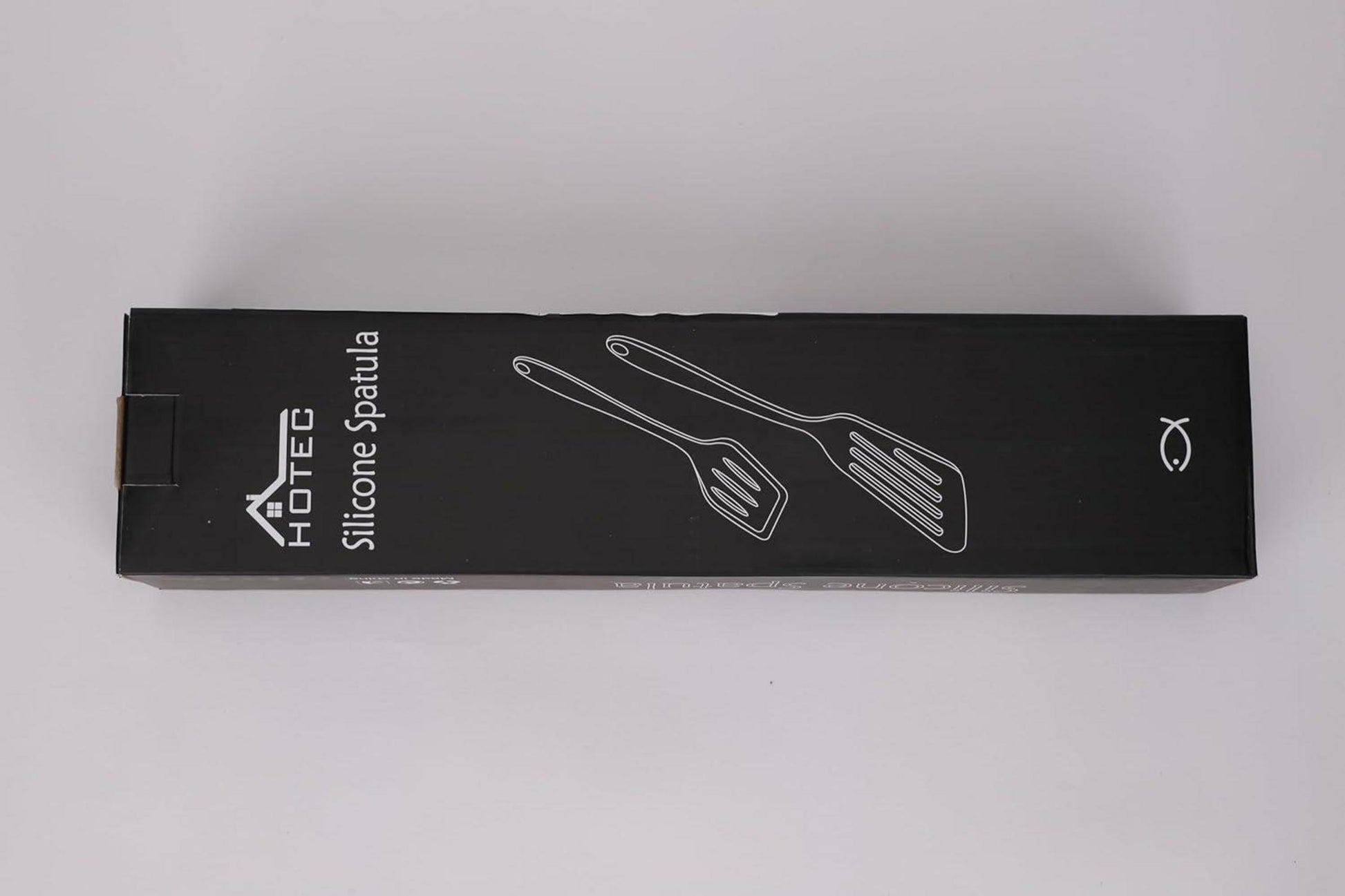 Hotec Pfannenwender-Set aus lebensmittelechtem Silikon, hitzebeständig, antihaftbeschichtet, 2 Stück Schwarz
