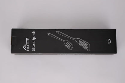Hotec Pfannenwender-Set aus lebensmittelechtem Silikon, hitzebeständig, antihaftbeschichtet, 2 Stück Schwarz
